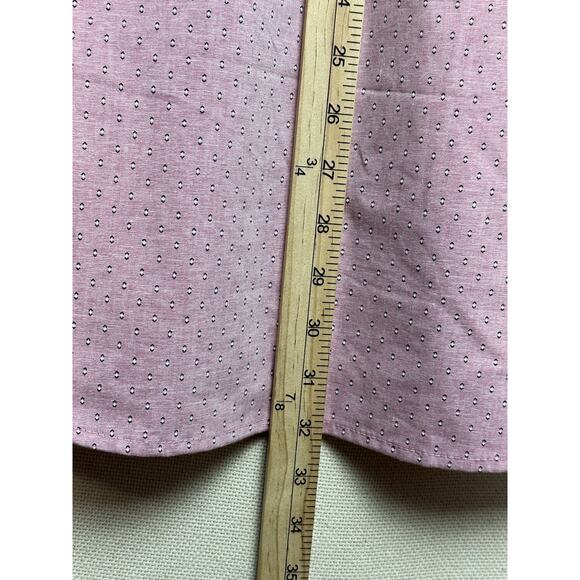 Craft & Flow Button Up Shirt Men's XL Large Pink Print Blue Accents Short Sleeve - Picture 9 of 13